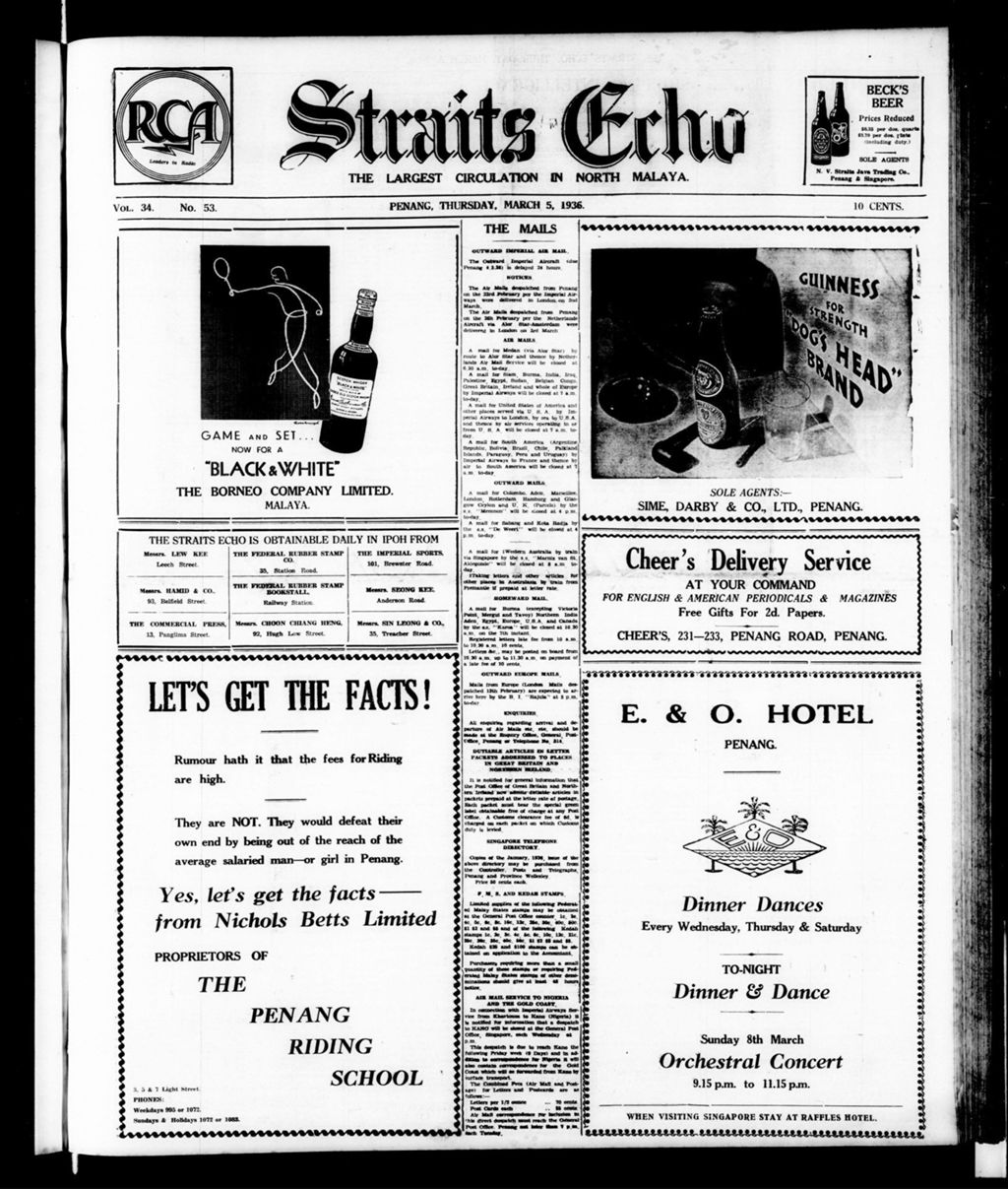 Miniature of Straits Echo 05 March 1936