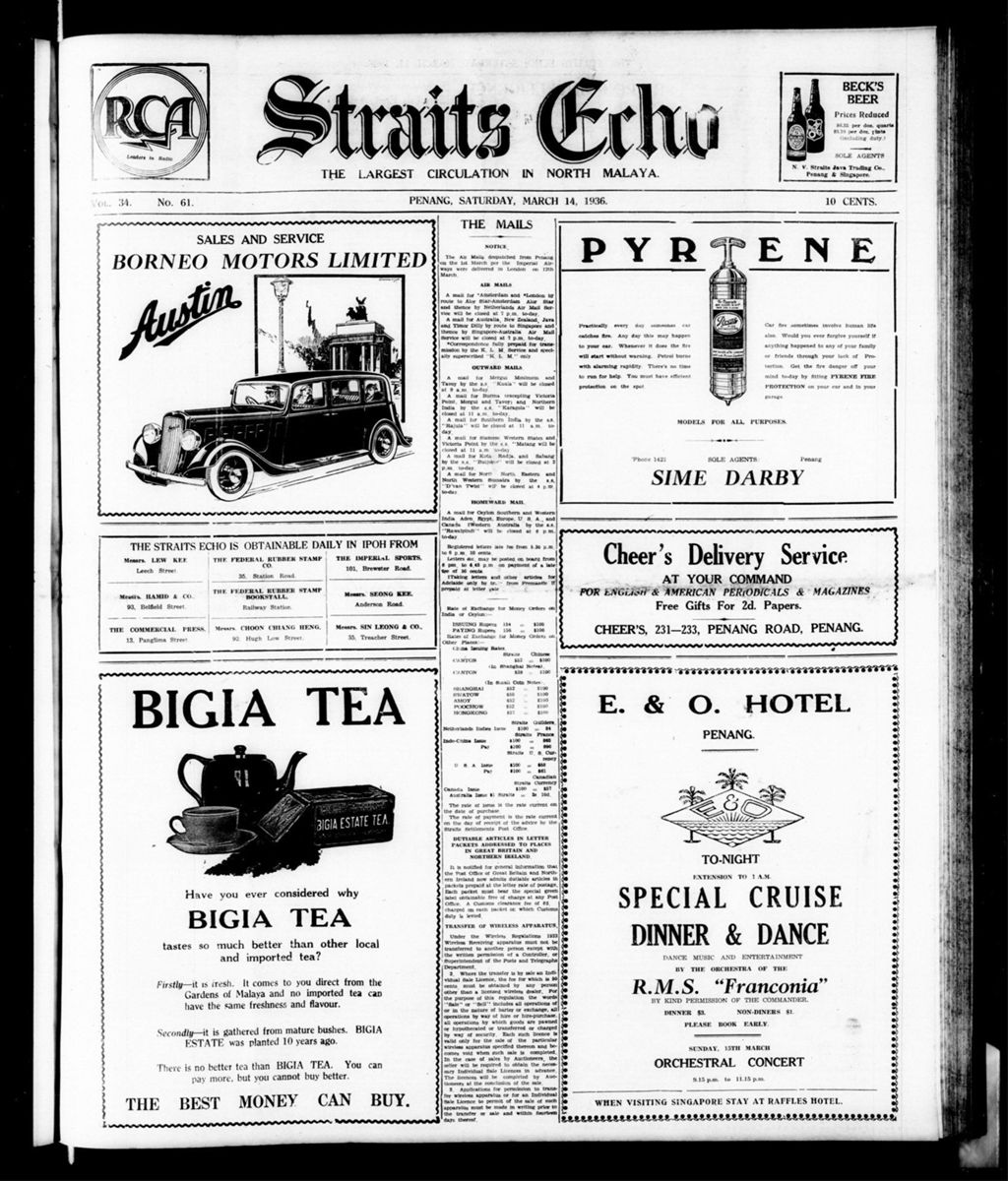 Miniature of Straits Echo 14 March 1936