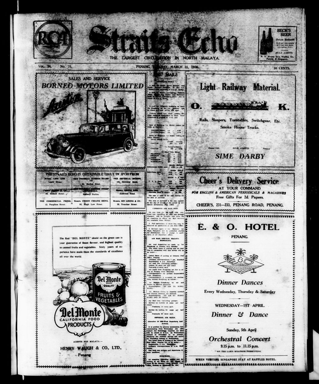 Miniature of Straits Echo 31 March 1936