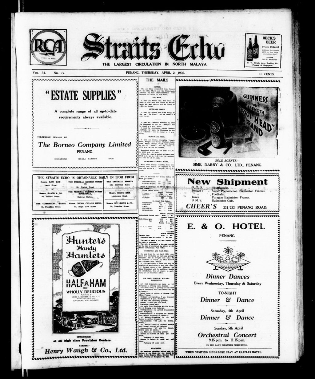 Miniature of Straits Echo 02 April 1936