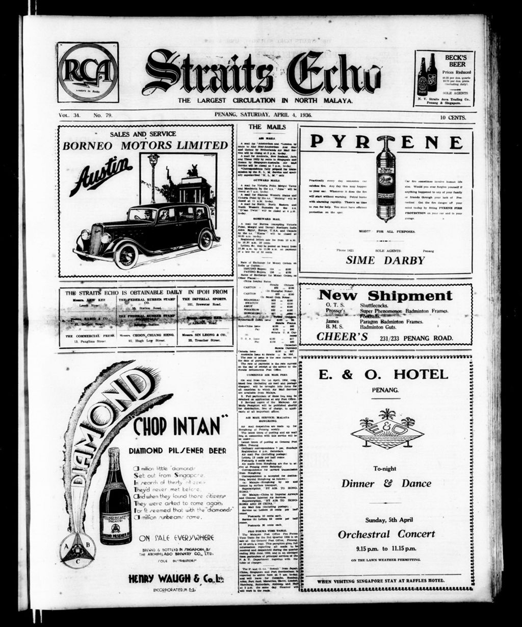 Miniature of Straits Echo 04 April 1936