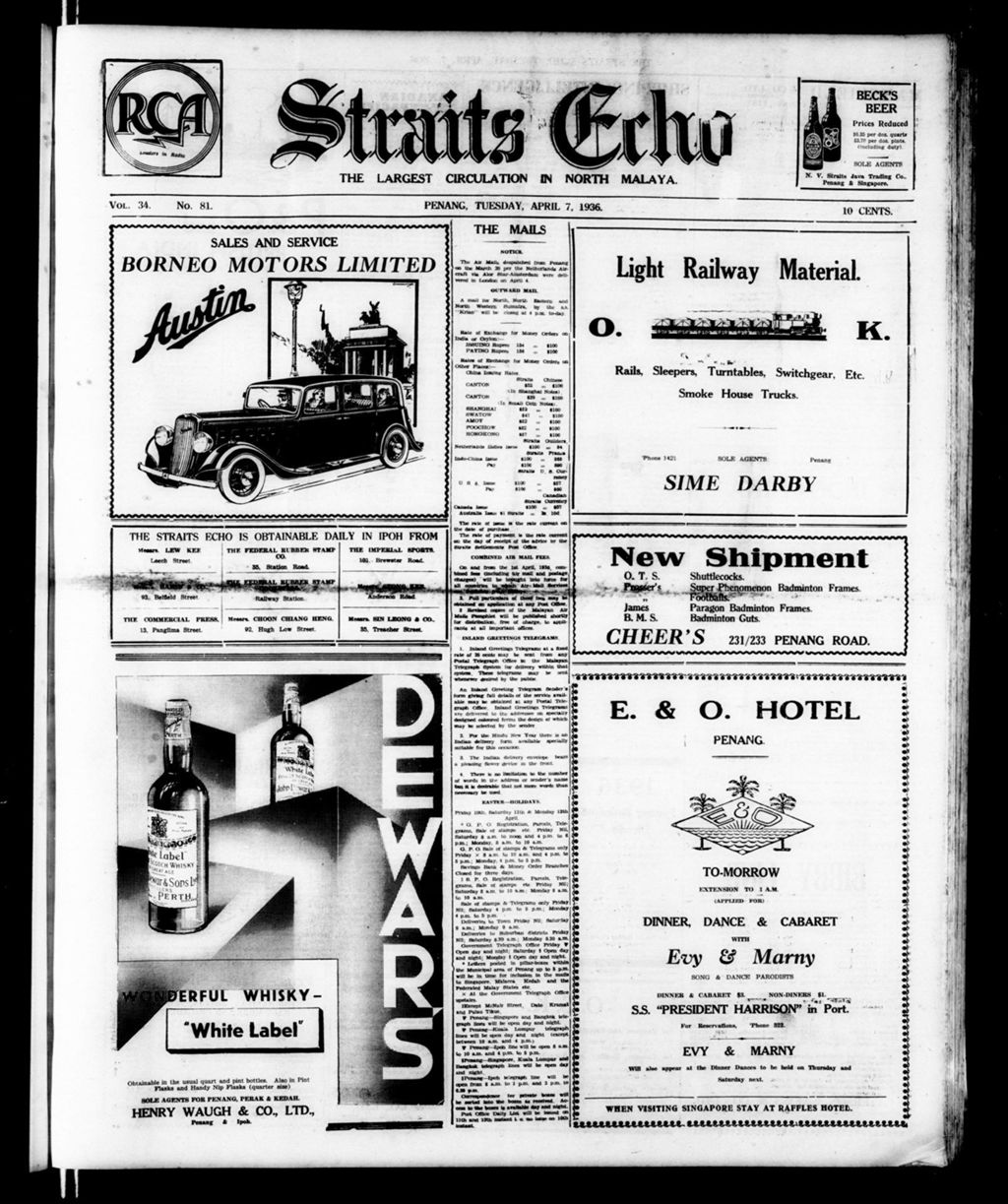 Miniature of Straits Echo 07 April 1936