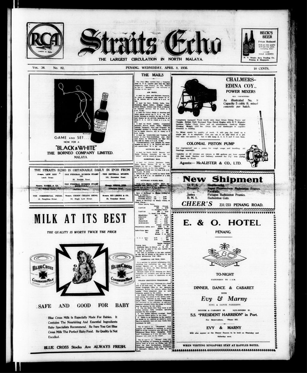 Miniature of Straits Echo 08 April 1936