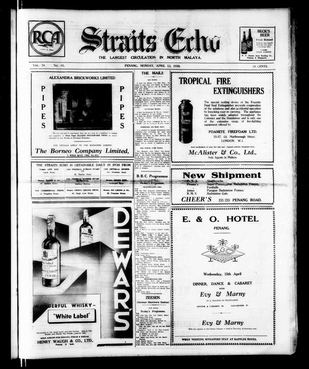 Miniature of Straits Echo 13 April 1936