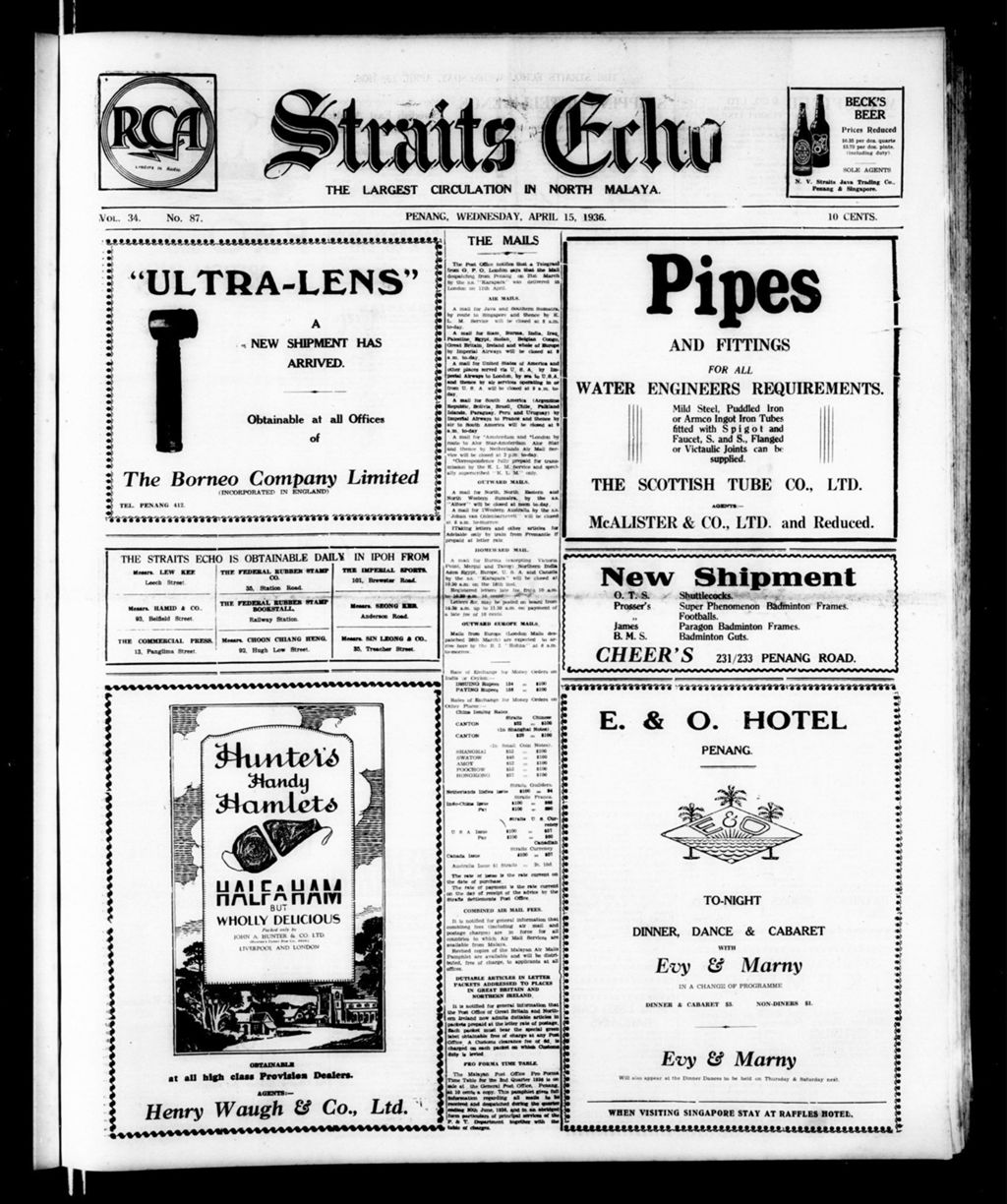 Miniature of Straits Echo 15 April 1936