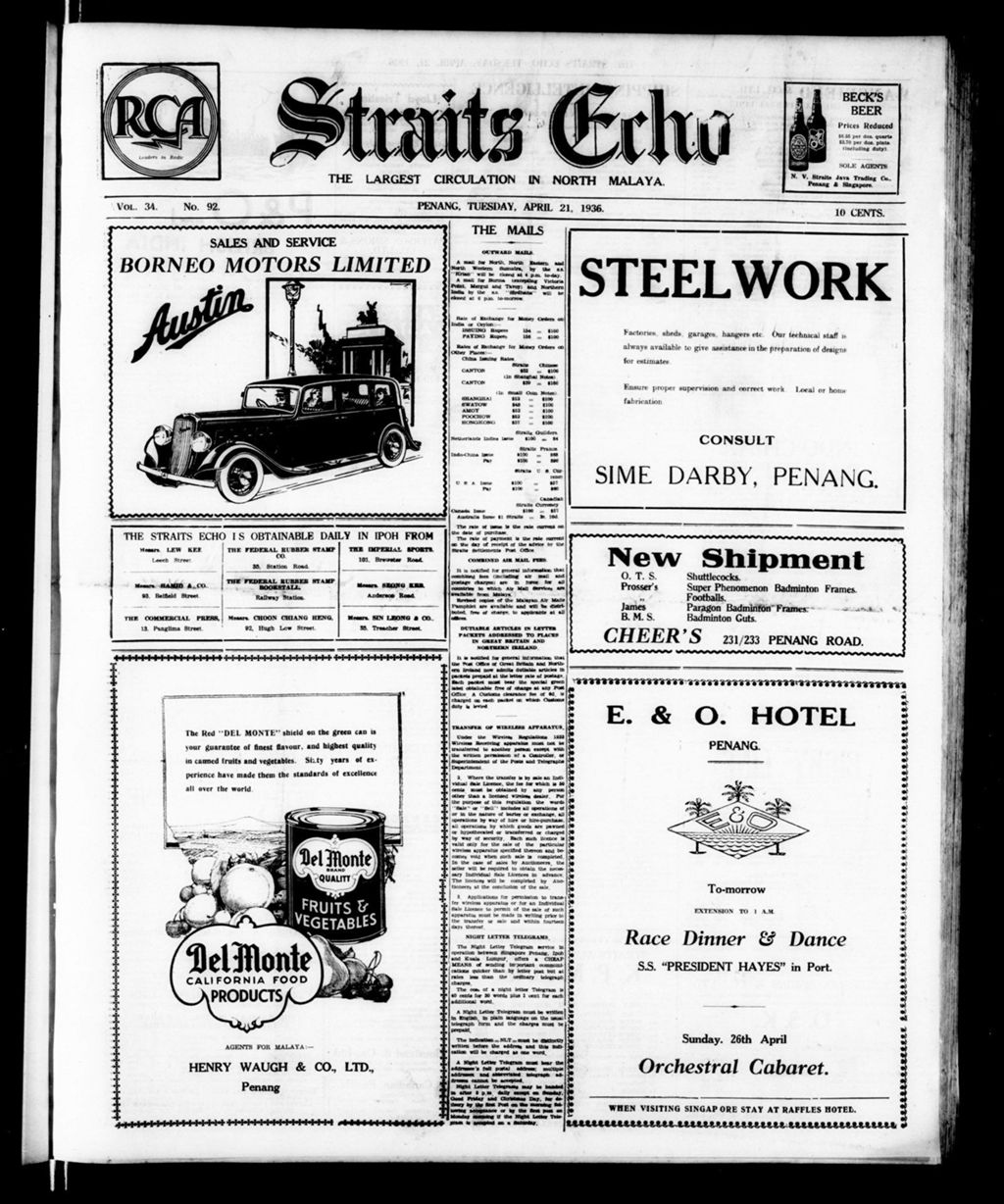 Miniature of Straits Echo 21 April 1936