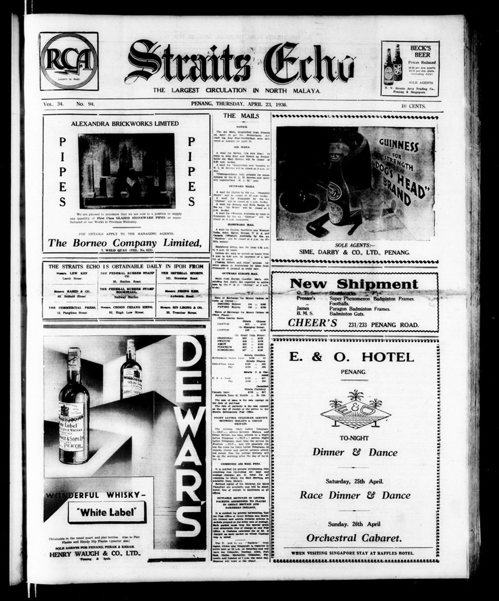 Miniature of Straits Echo 23 April 1936