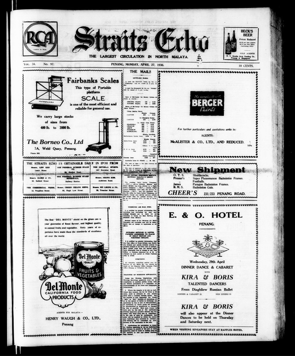 Miniature of Straits Echo 27 April 1936