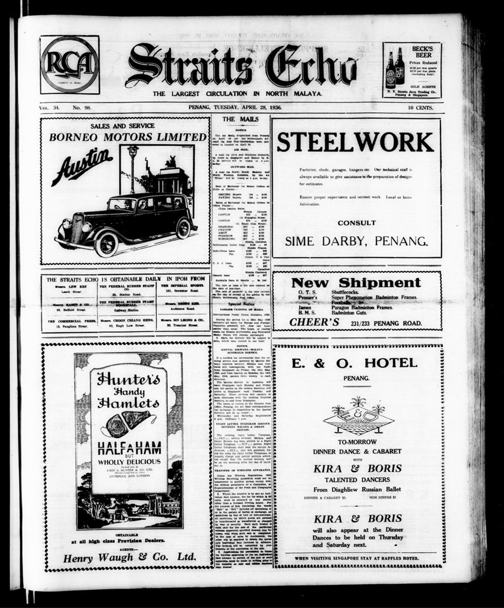 Miniature of Straits Echo 28 April 1936