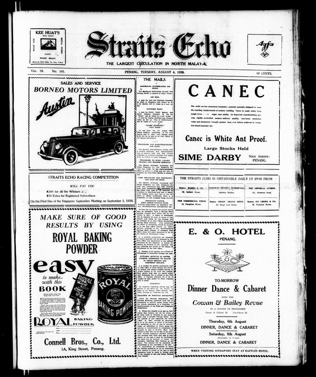 Miniature of Straits Echo 04 August 1936