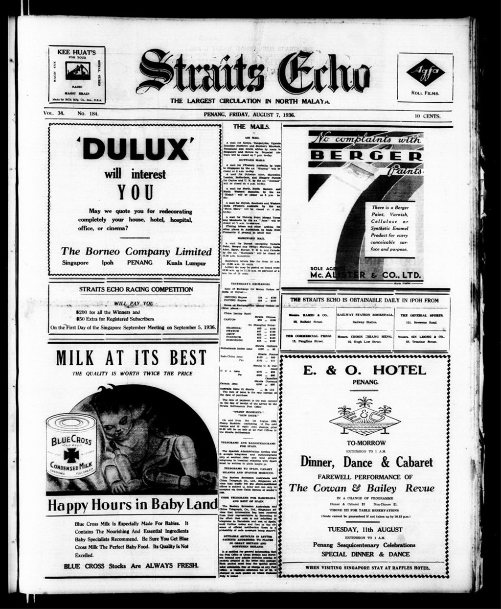 Miniature of Straits Echo 07 August 1936