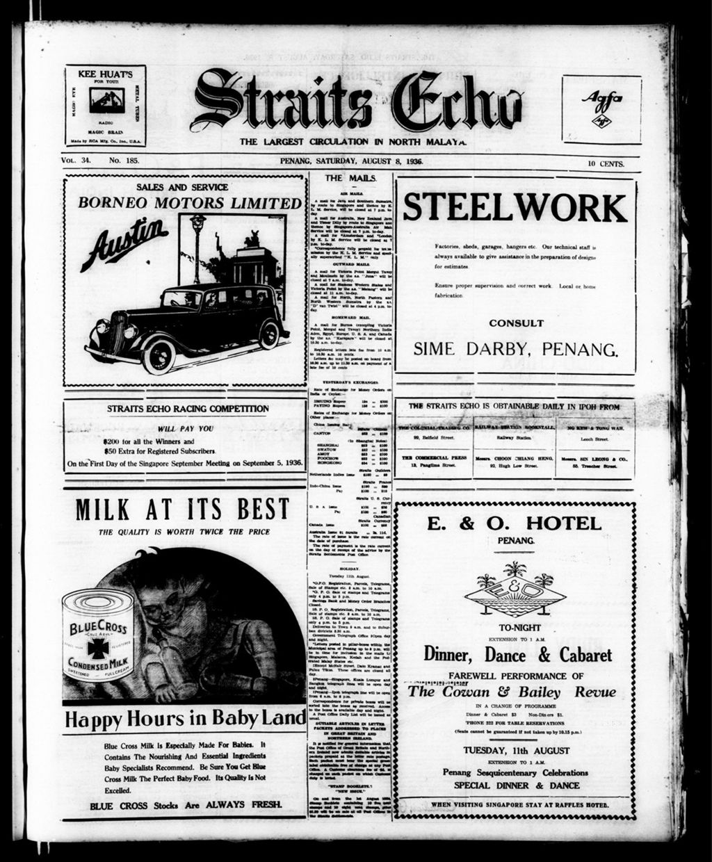 Miniature of Straits Echo 08 August 1936