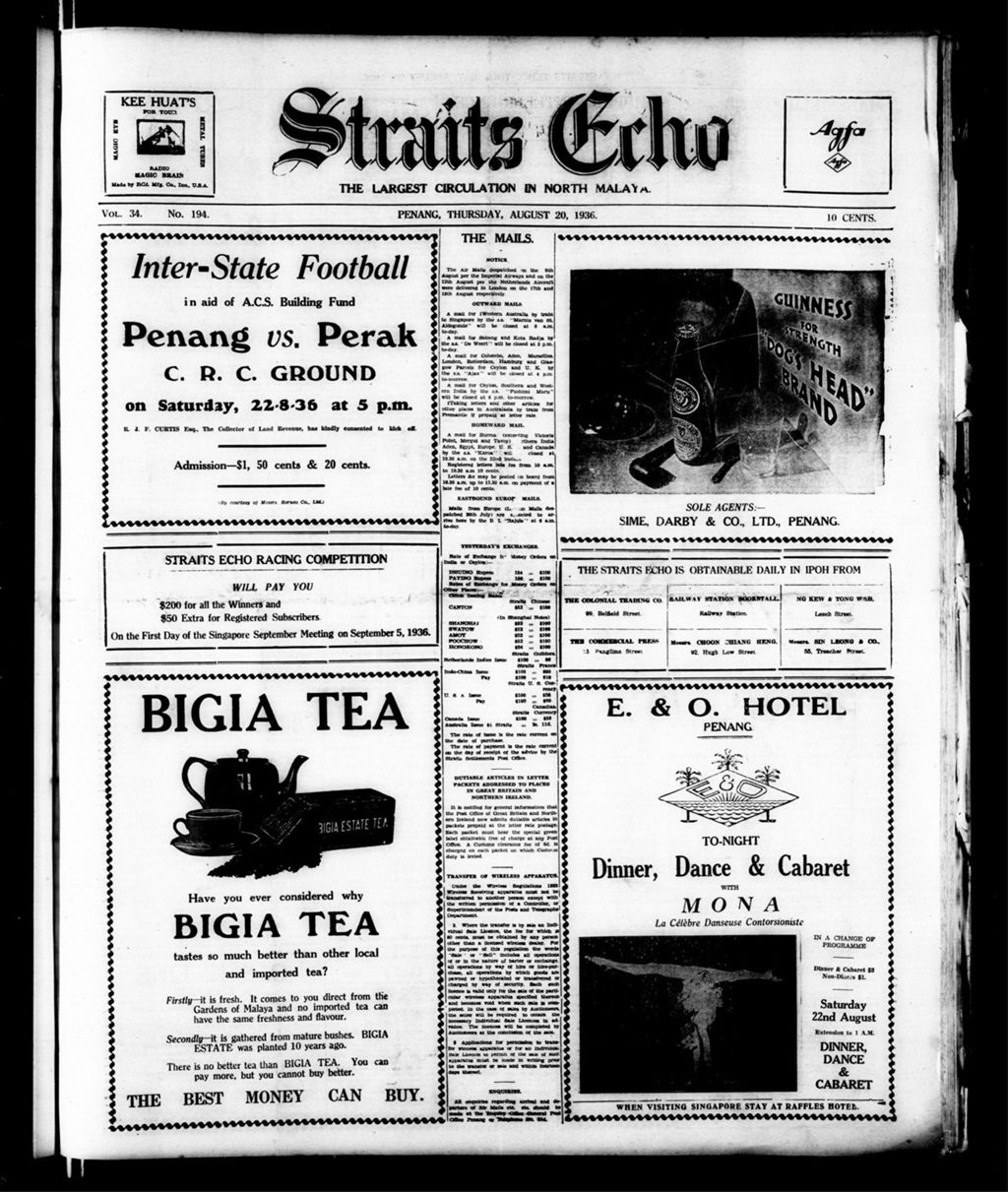 Miniature of Straits Echo 20 August 1936