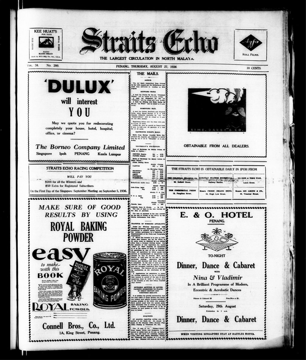 Miniature of Straits Echo 27 August 1936