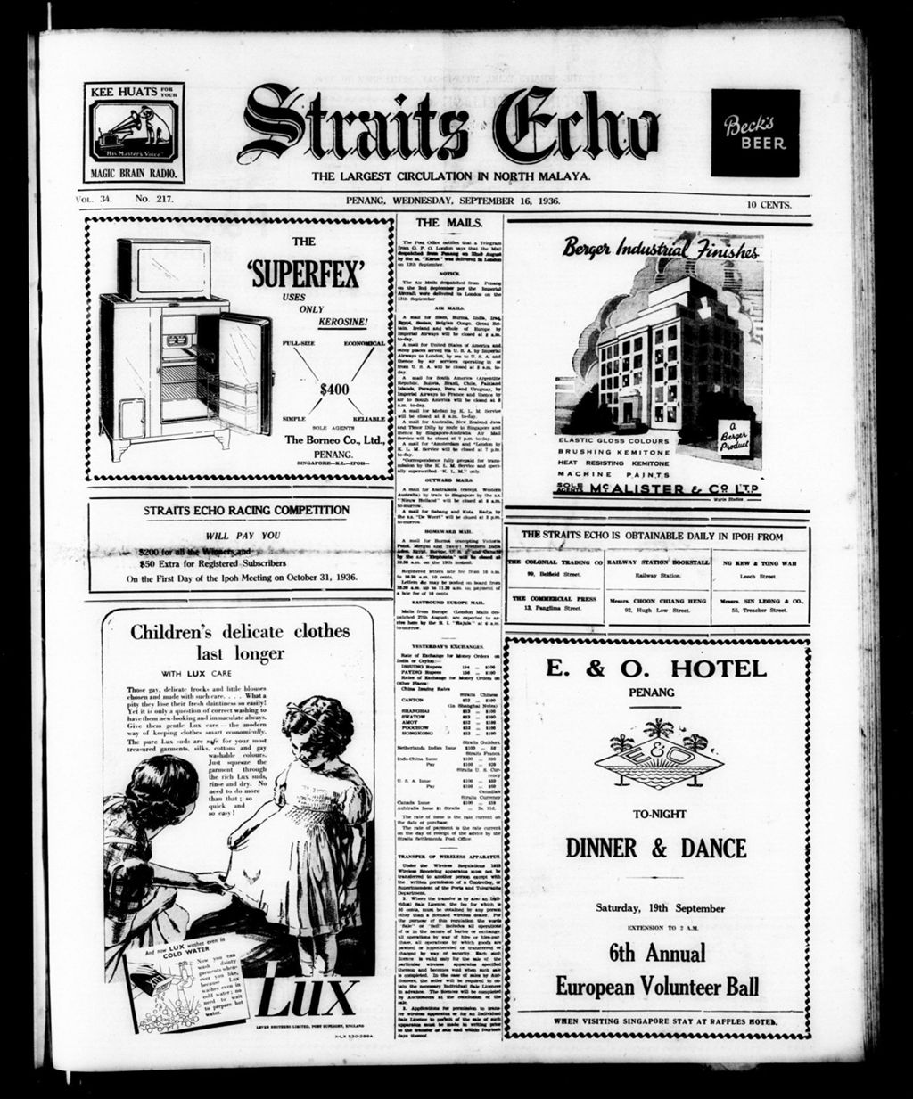 Miniature of Straits Echo 16 September 1936