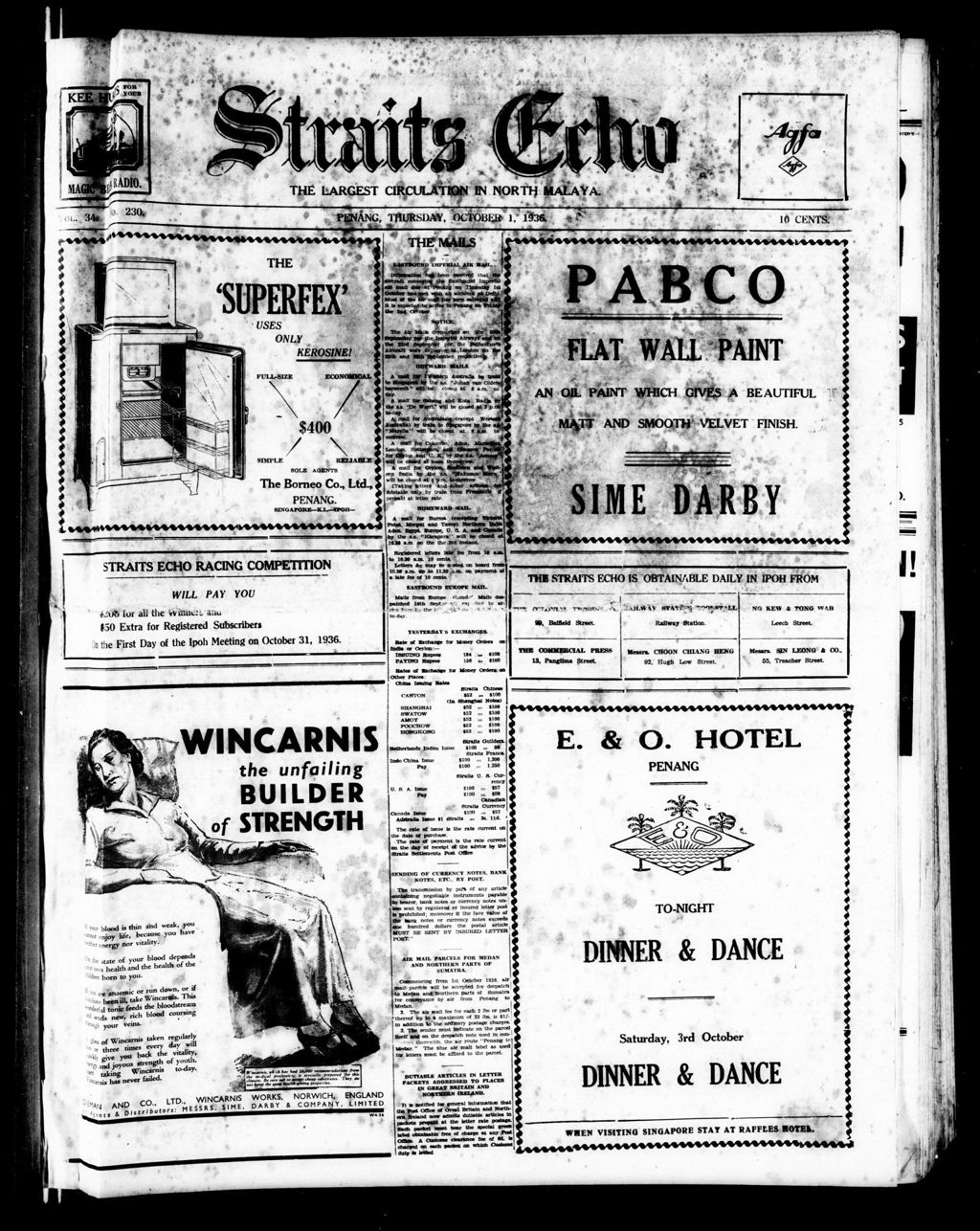 Miniature of Straits Echo 01 October 1936