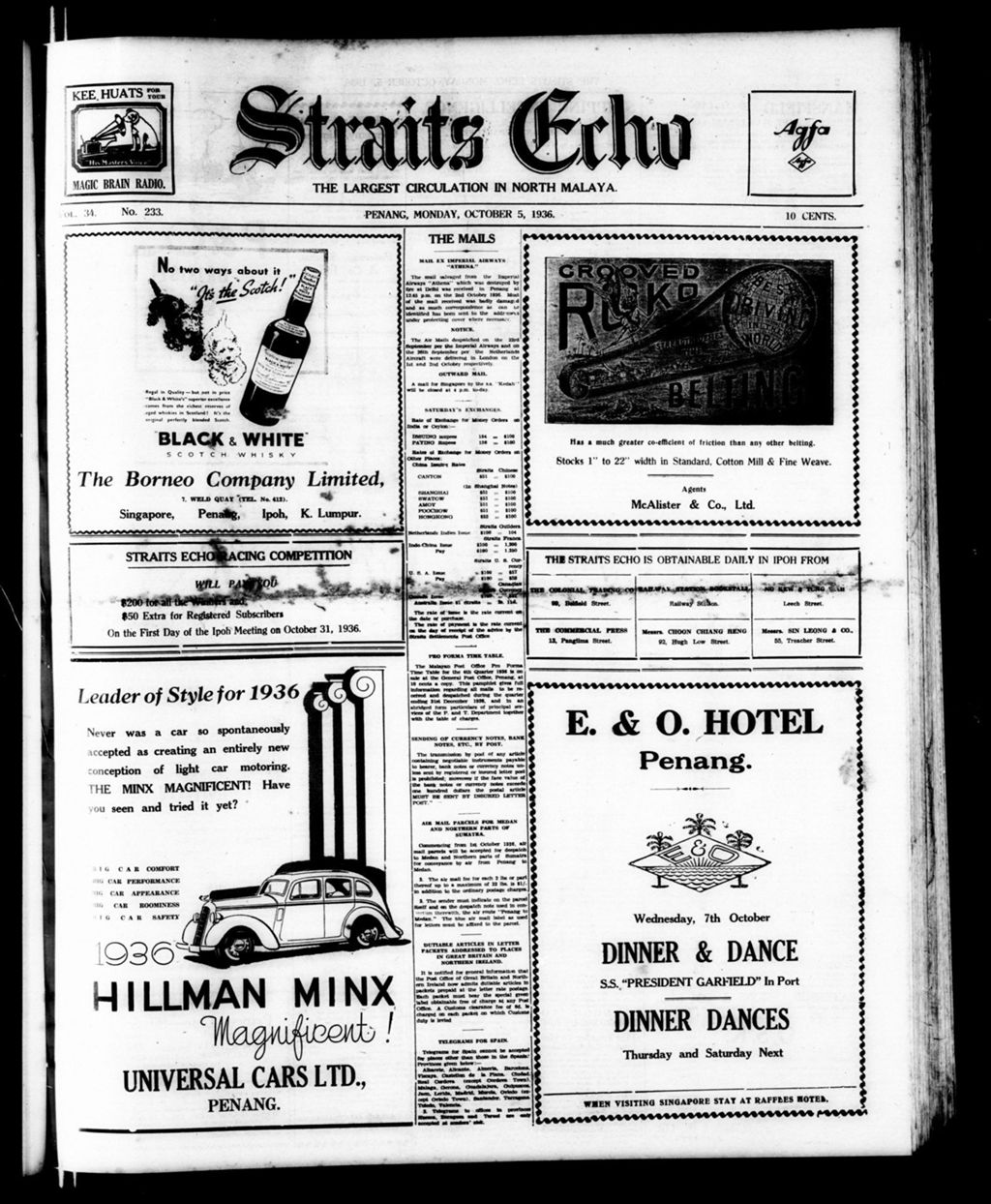 Miniature of Straits Echo 05 October 1936