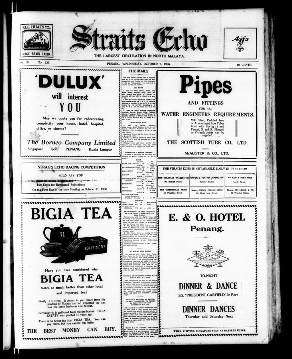 Miniature of Straits Echo 07 October 1936