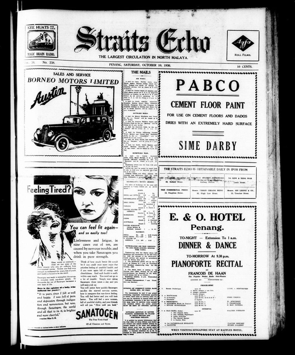 Miniature of Straits Echo 10 October 1936