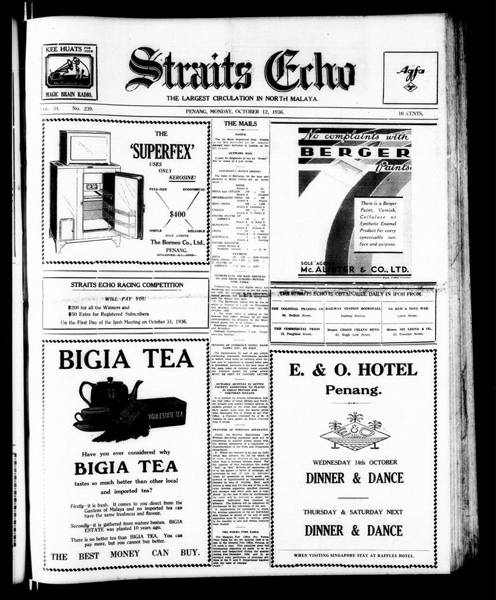 Miniature of Straits Echo 12 October 1936