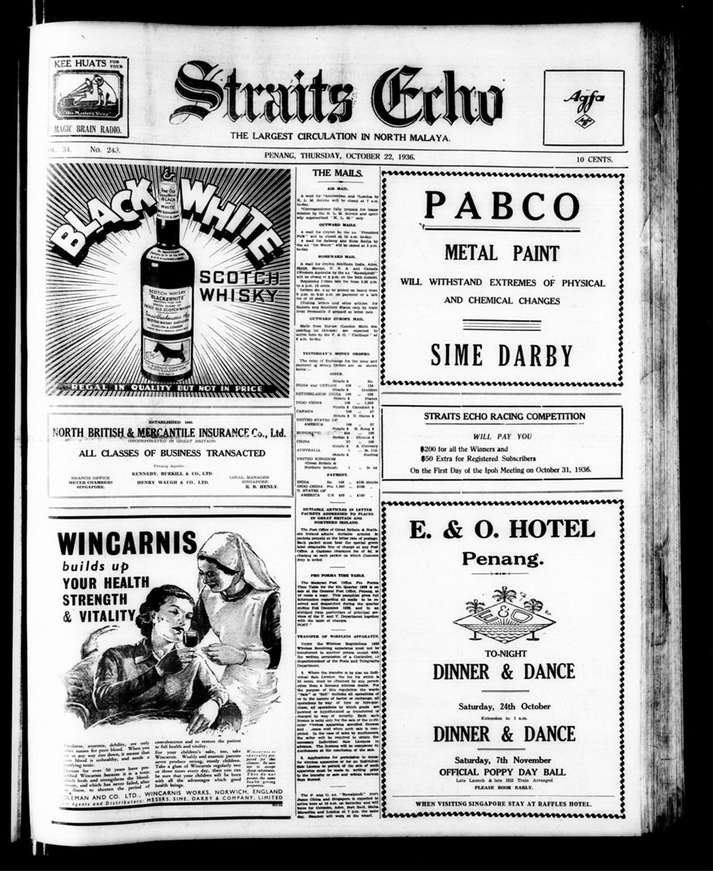 Miniature of Straits Echo 22 October 1936