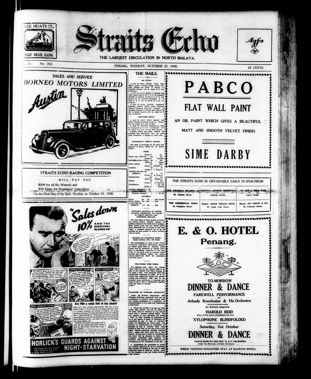 Miniature of Straits Echo 27 October 1936