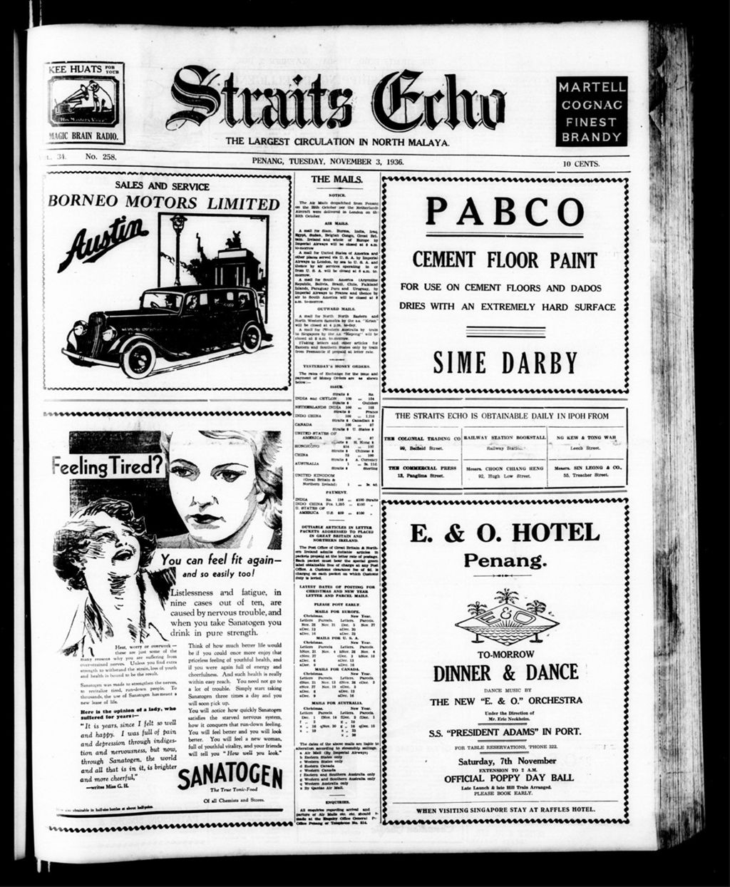 Miniature of Straits Echo 03 November 1936