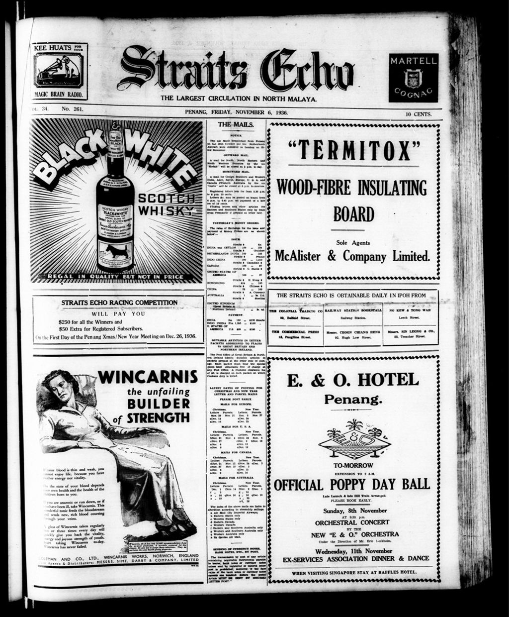 Miniature of Straits Echo 06 November 1936