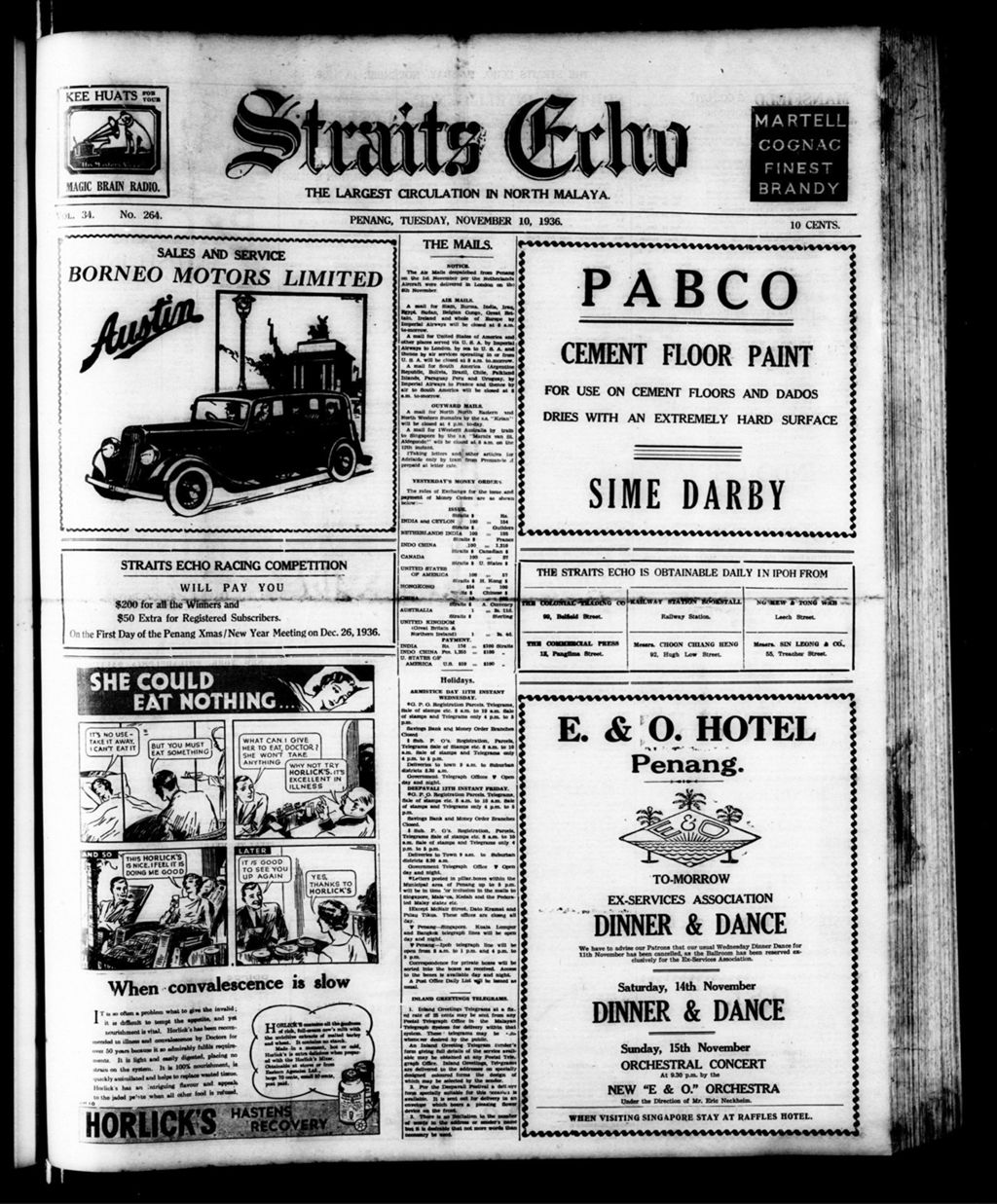 Miniature of Straits Echo 10 November 1936