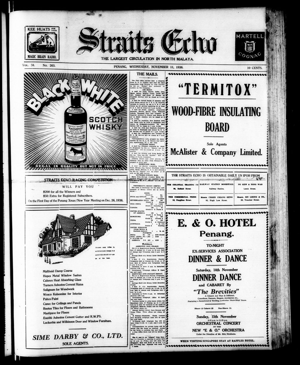 Miniature of Straits Echo 11 November 1936