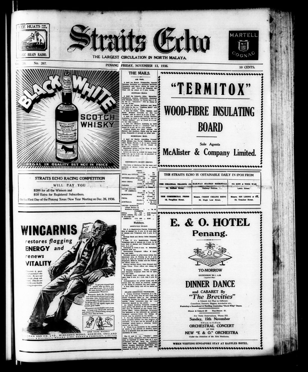 Miniature of Straits Echo 13 November 1936