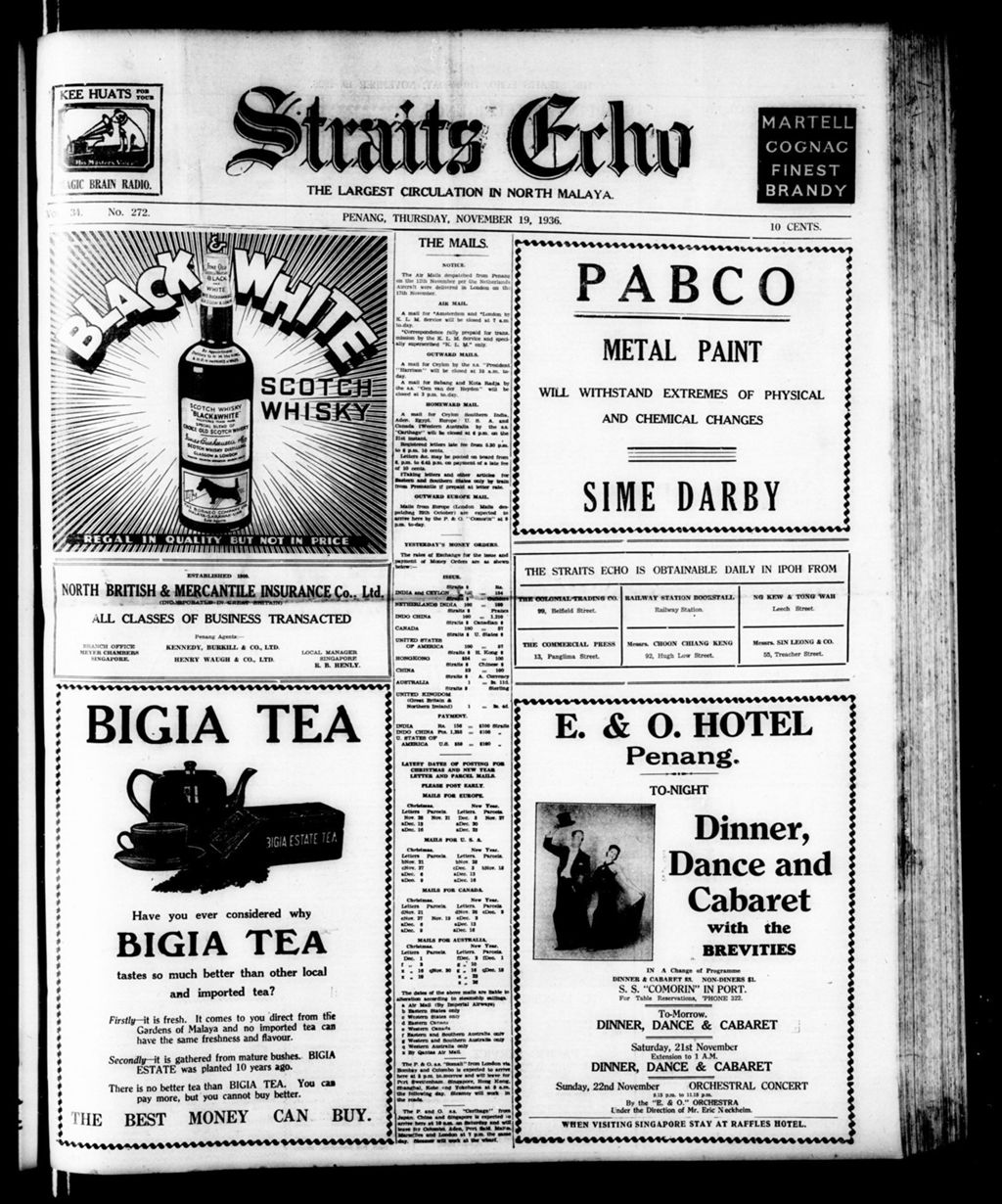 Miniature of Straits Echo 19 November 1936