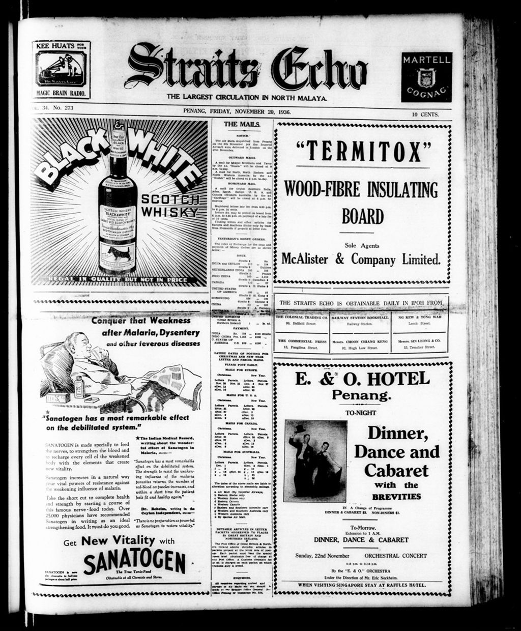 Miniature of Straits Echo 20 November 1936