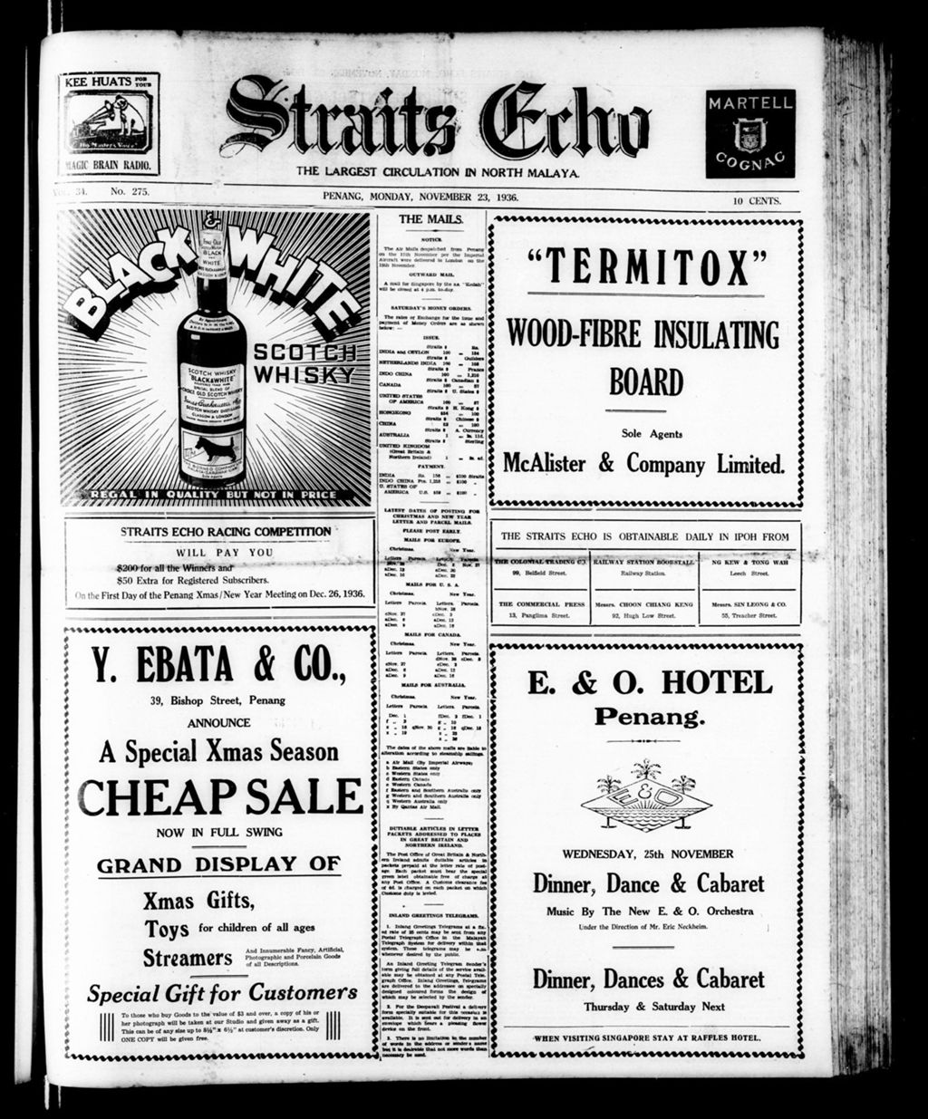 Miniature of Straits Echo 23 November 1936