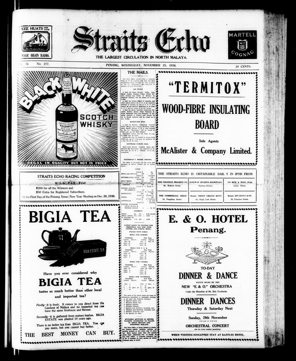 Miniature of Straits Echo 25 November 1936