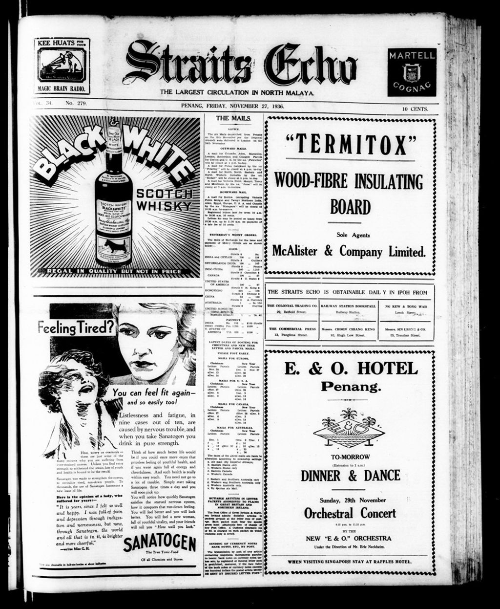 Miniature of Straits Echo 27 November 1936