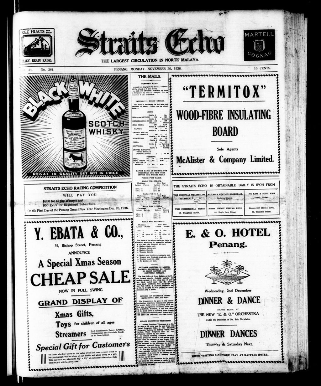 Miniature of Straits Echo 30 November 1936