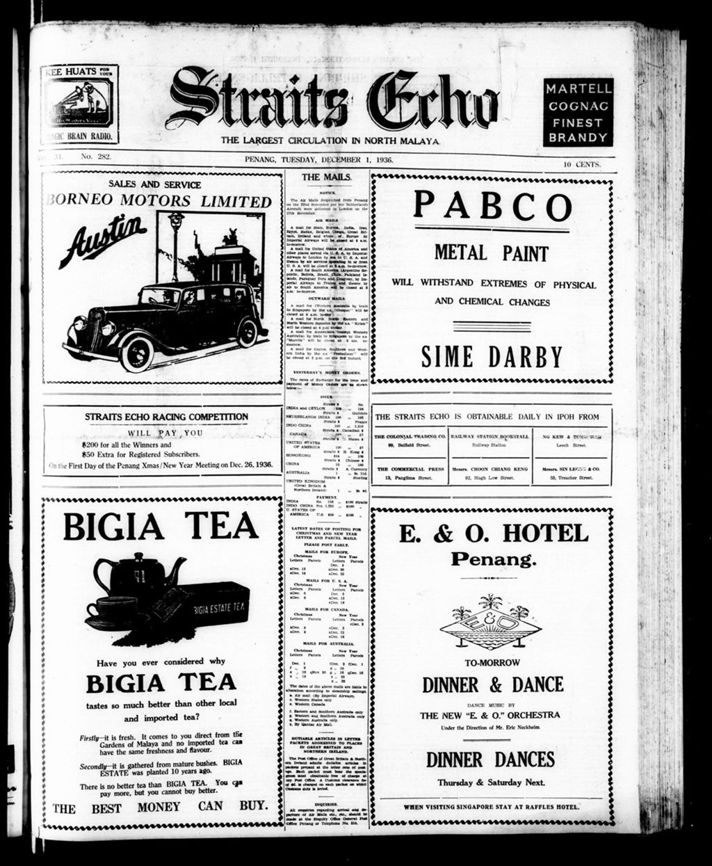 Miniature of Straits Echo 01 December 1936