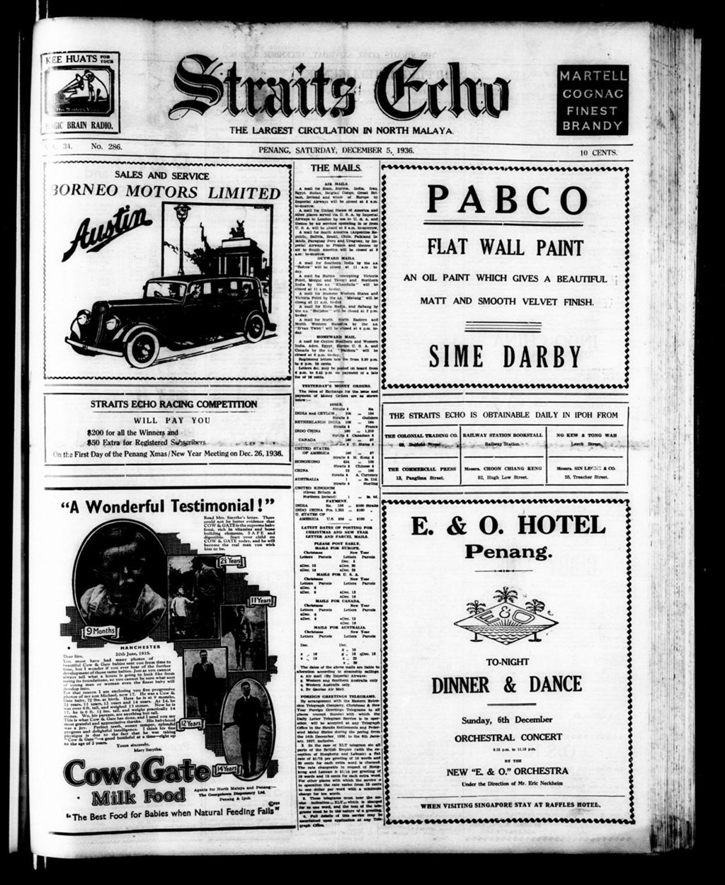 Miniature of Straits Echo 05 December 1936