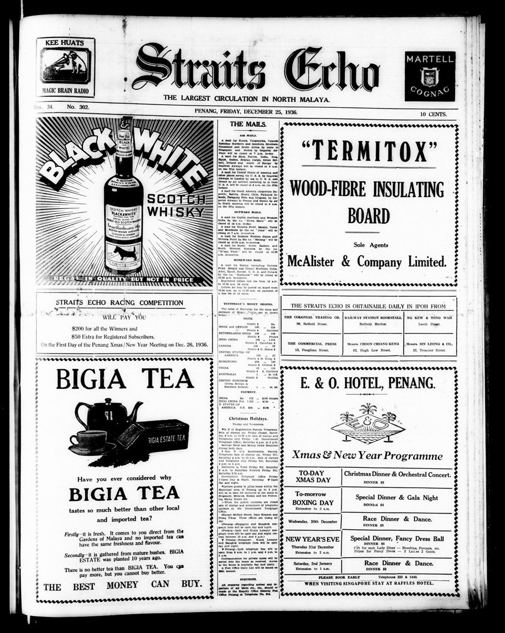 Miniature of Straits Echo 25 December 1936