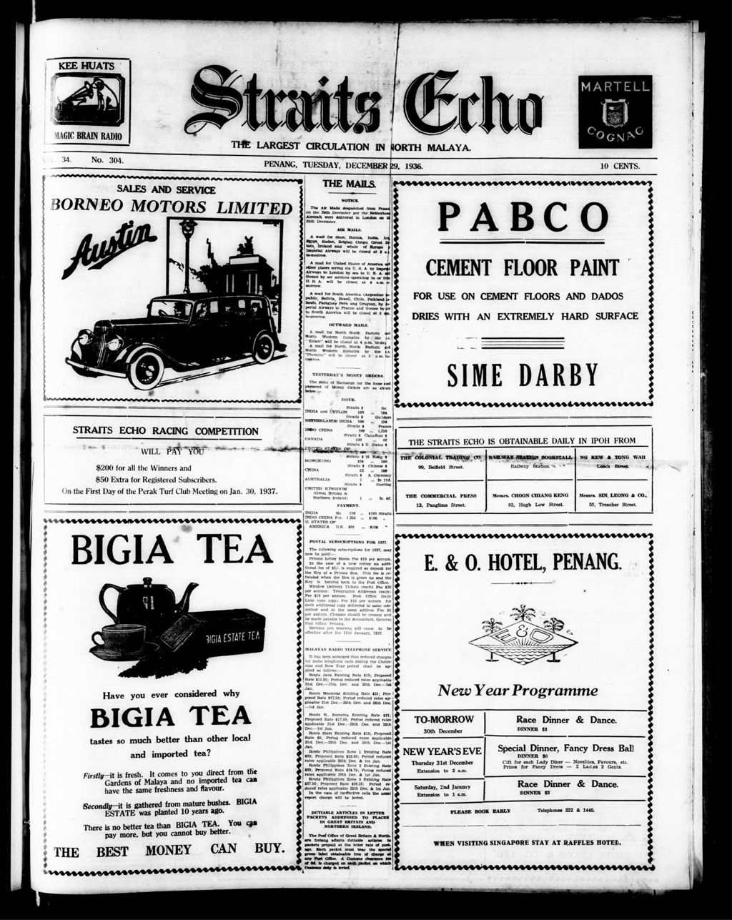 Miniature of Straits Echo 29 December 1936