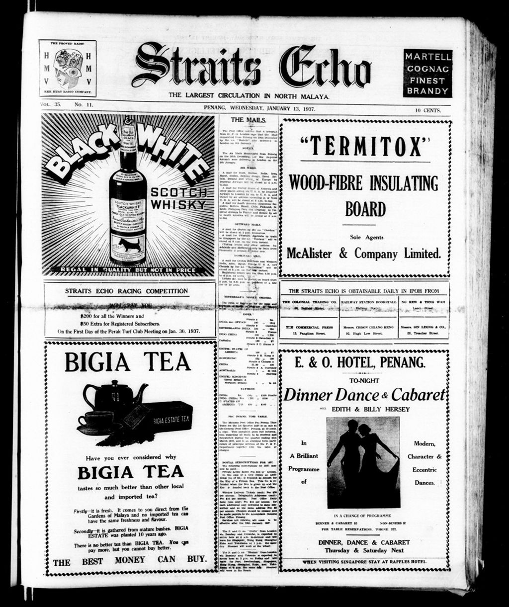 Miniature of Straits Echo 13 January 1937