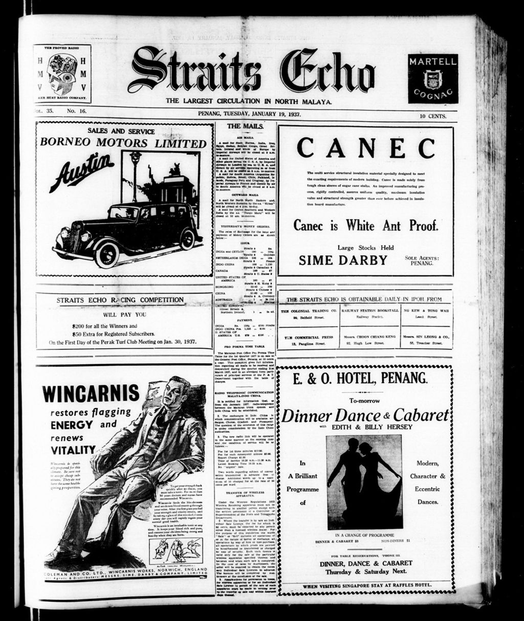 Miniature of Straits Echo 19 January 1937