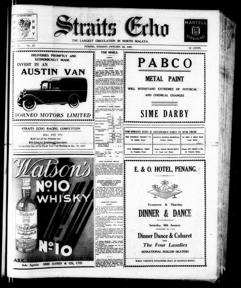 Miniature of Straits Echo 26 January 1937