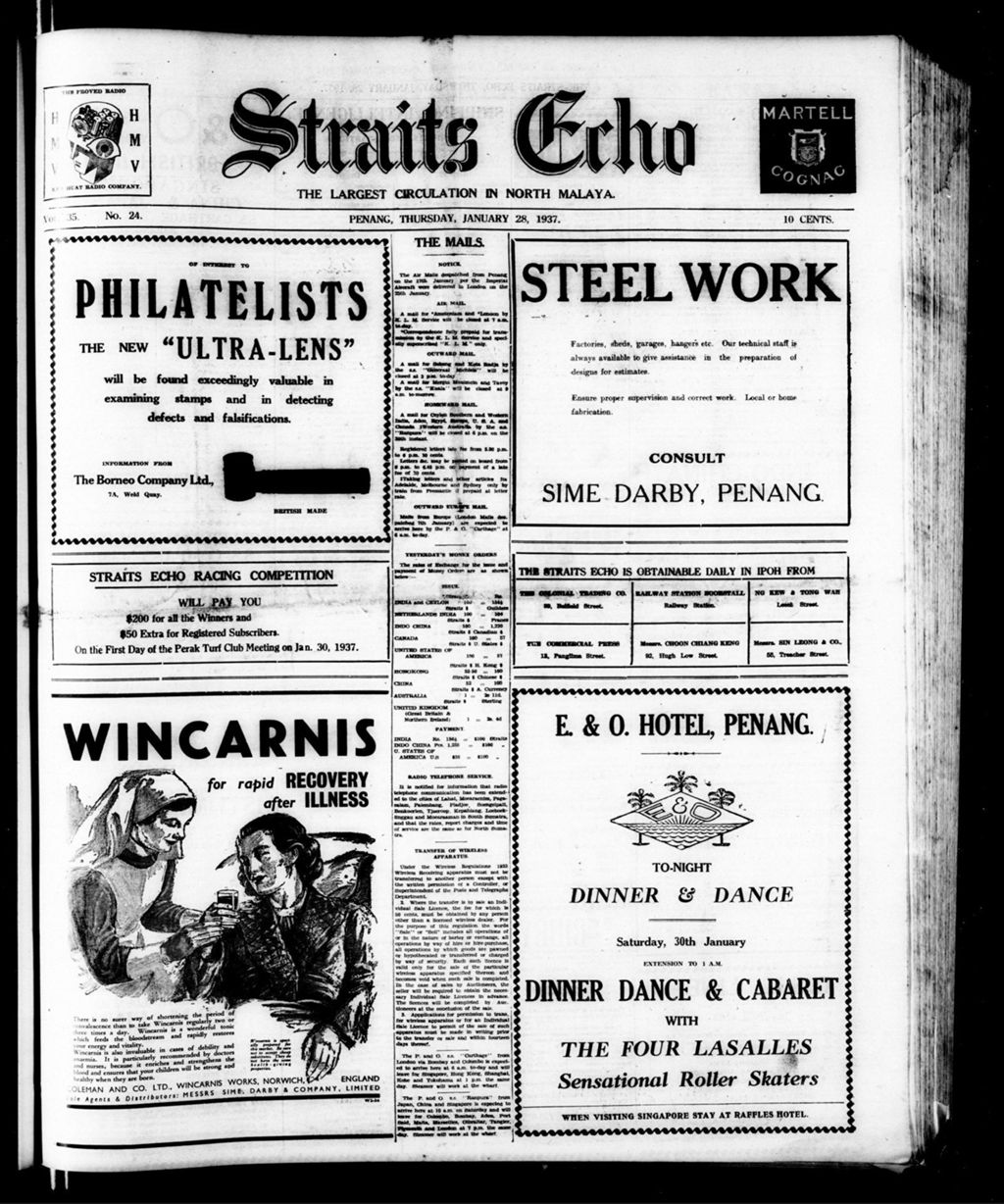 Miniature of Straits Echo 28 January 1937