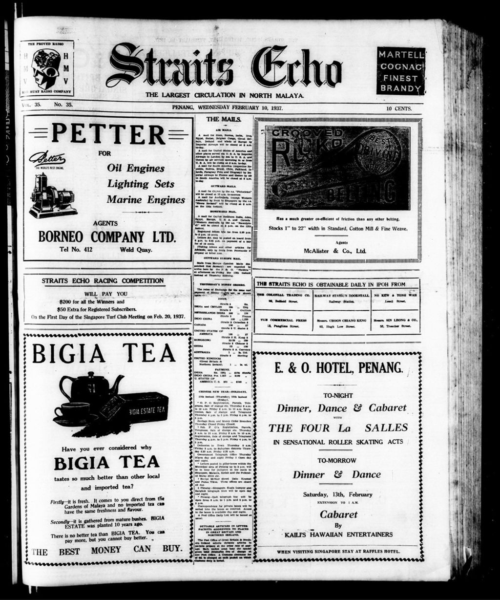 Miniature of Straits Echo 10 February 1937