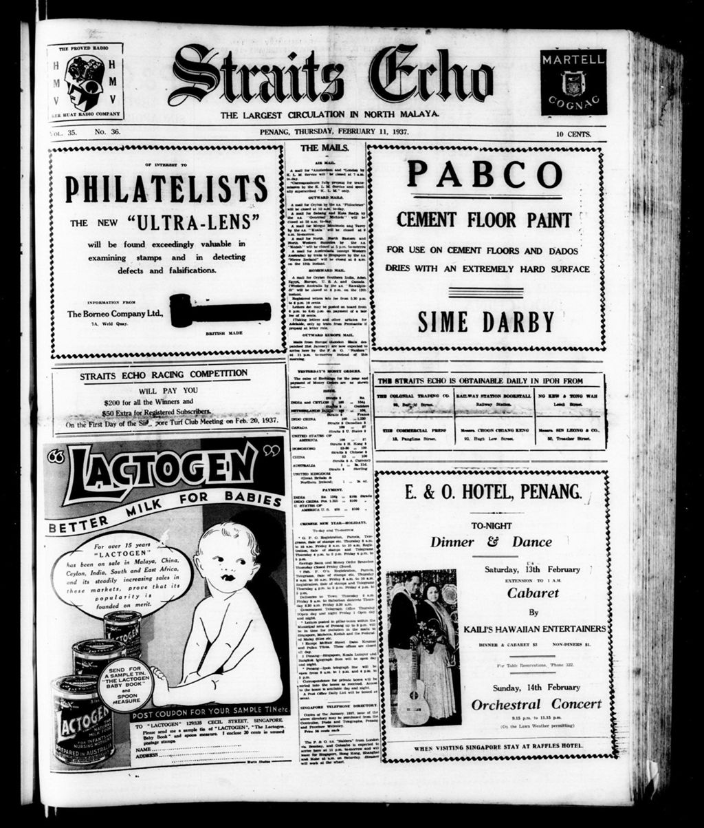 Miniature of Straits Echo 11 February 1937