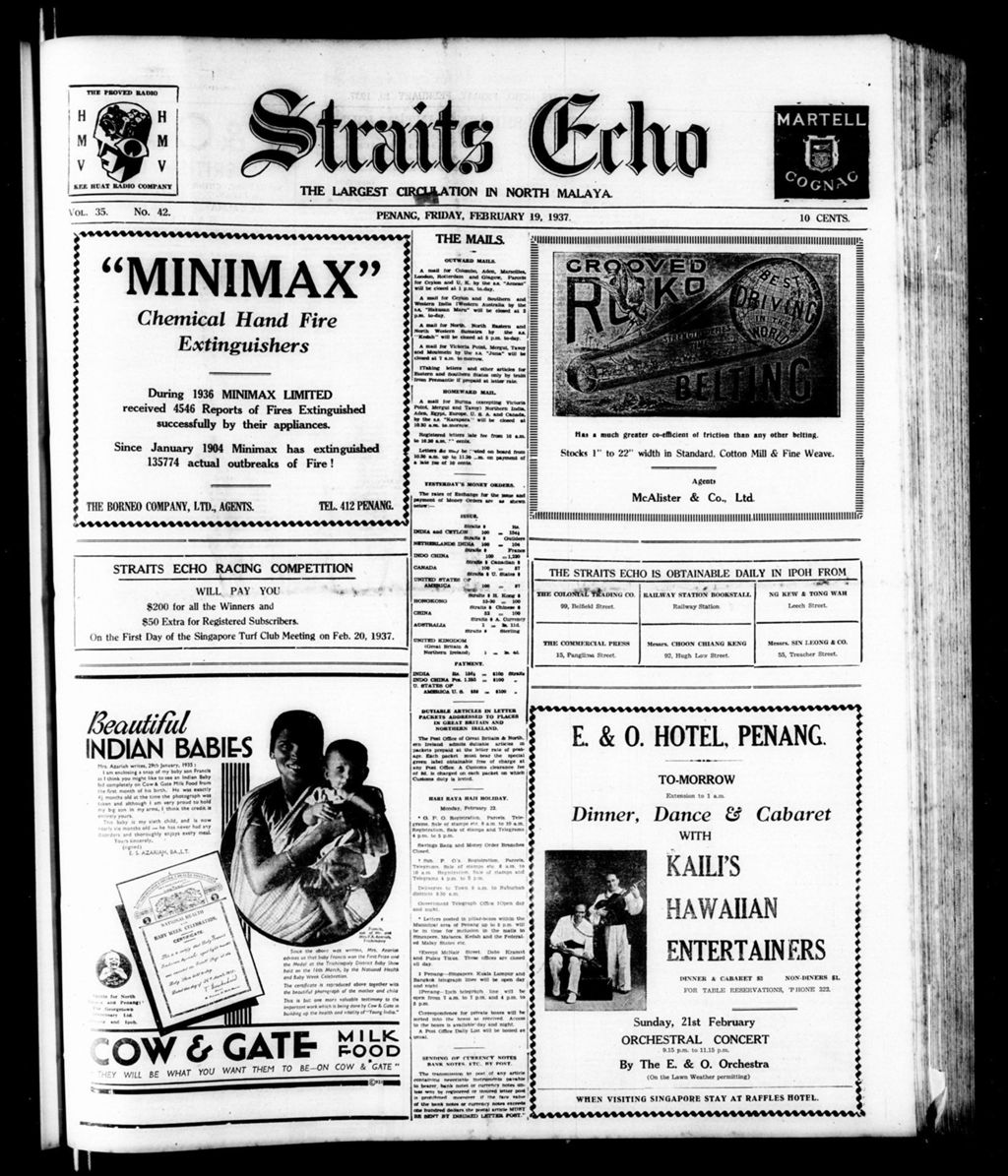 Miniature of Straits Echo 19 February 1937