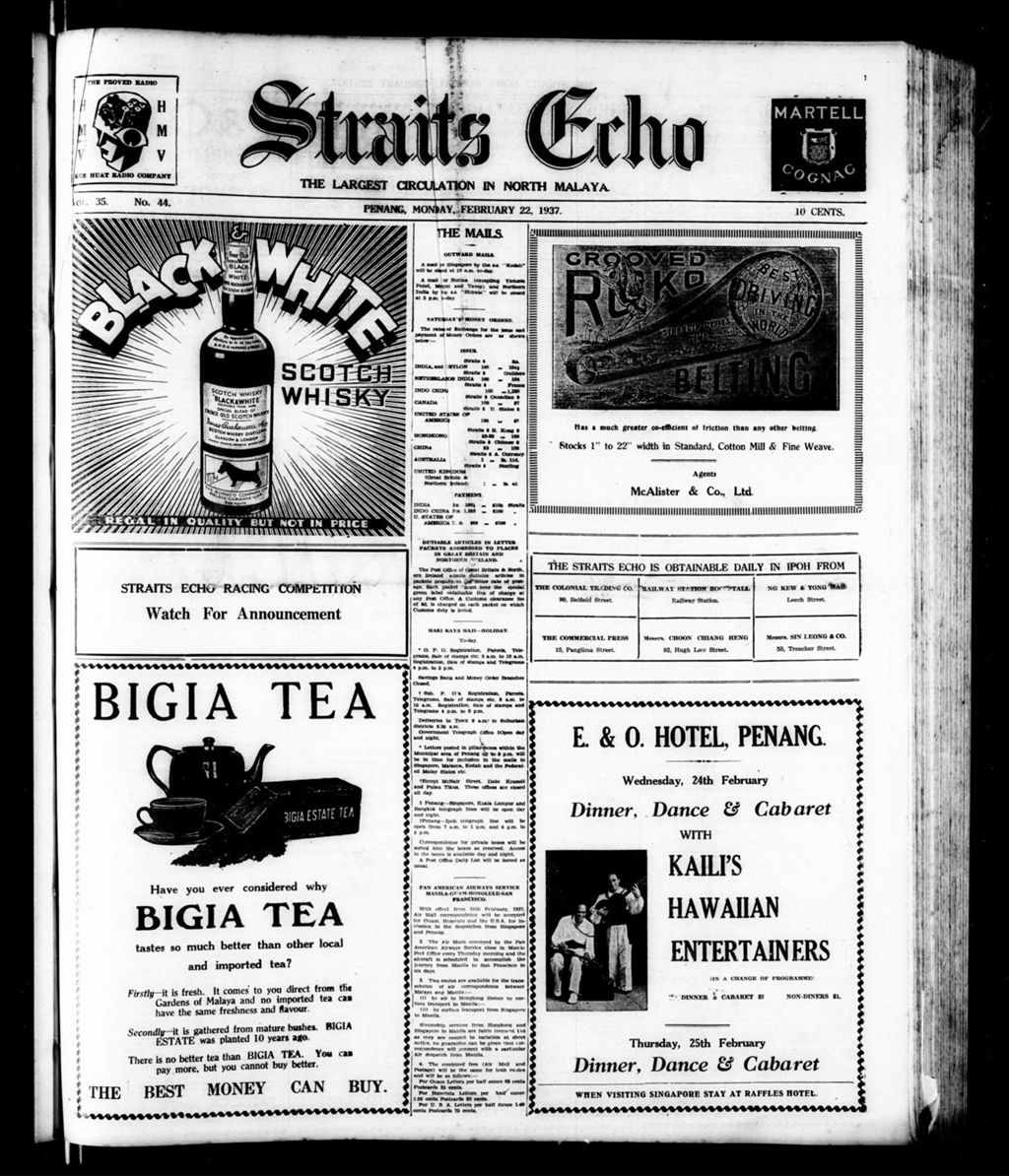 Miniature of Straits Echo 22 February 1937