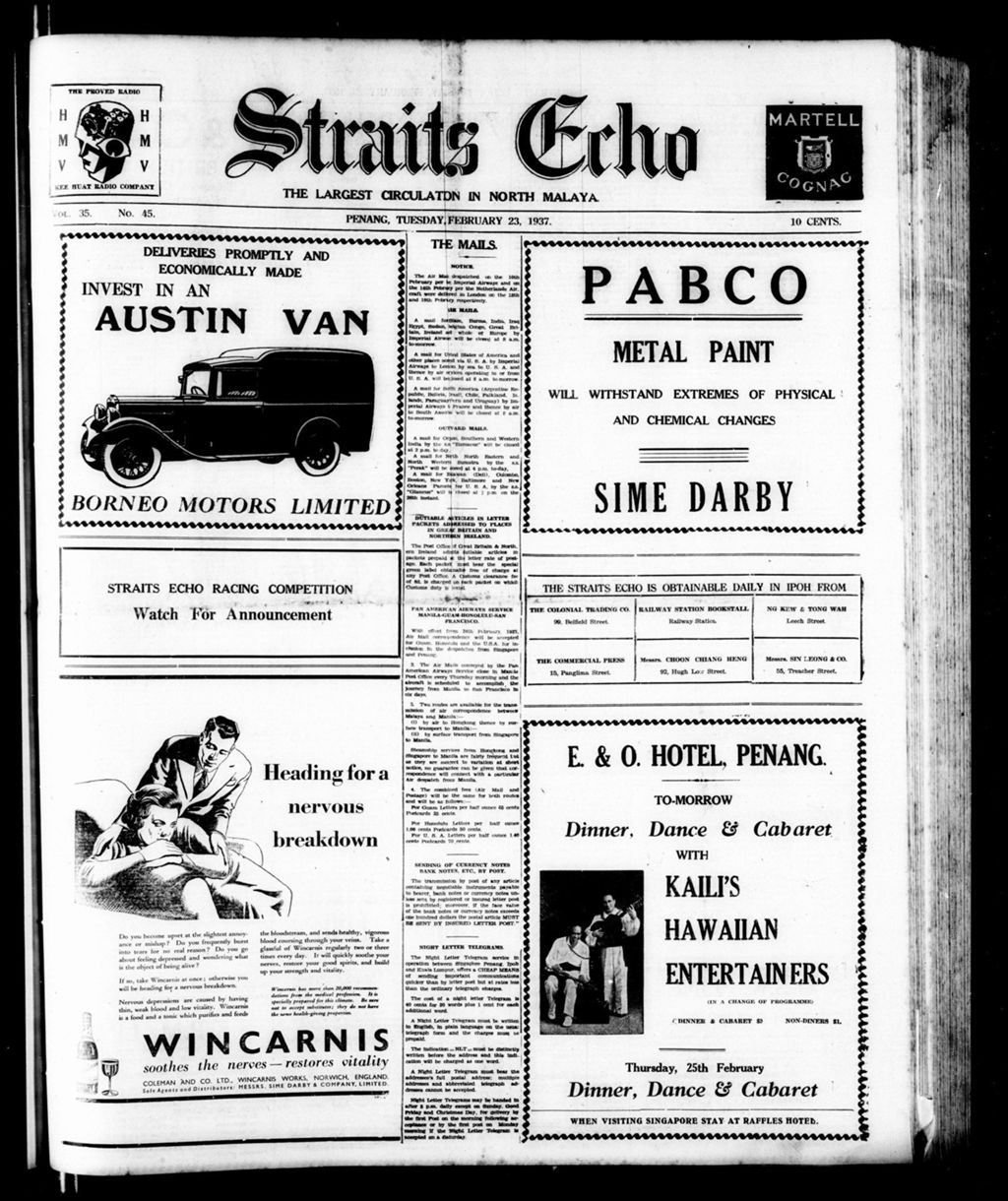 Miniature of Straits Echo 23 February 1937